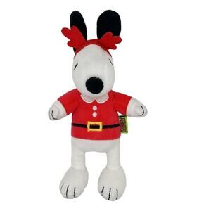 Peanuts Snoopy Holiday Small Dog Toy Reindeer 7 inch Squeaky‎ Plush Toss Shake